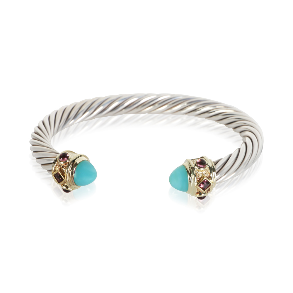 David Yurman Yellow Gold & Sterling Silver Chalcedony and Tourmaline Renaissance